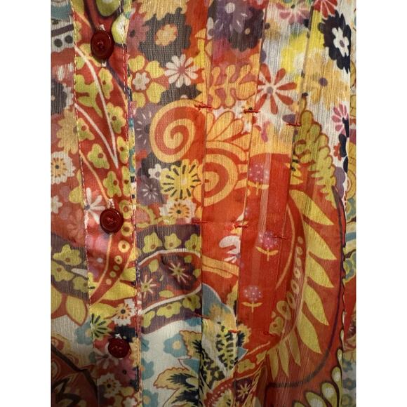 Soft Surroundings Sheer Paisley Floral Bohemian Resort Oversized Tunic Top 1X - Picture 5 of 12